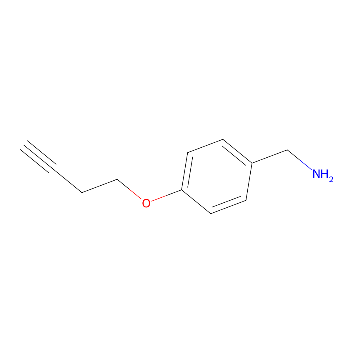 (4-(But-3-yn-1-yloxy)phenyl)methanamine molecular structure, CAS 1178063-88-1