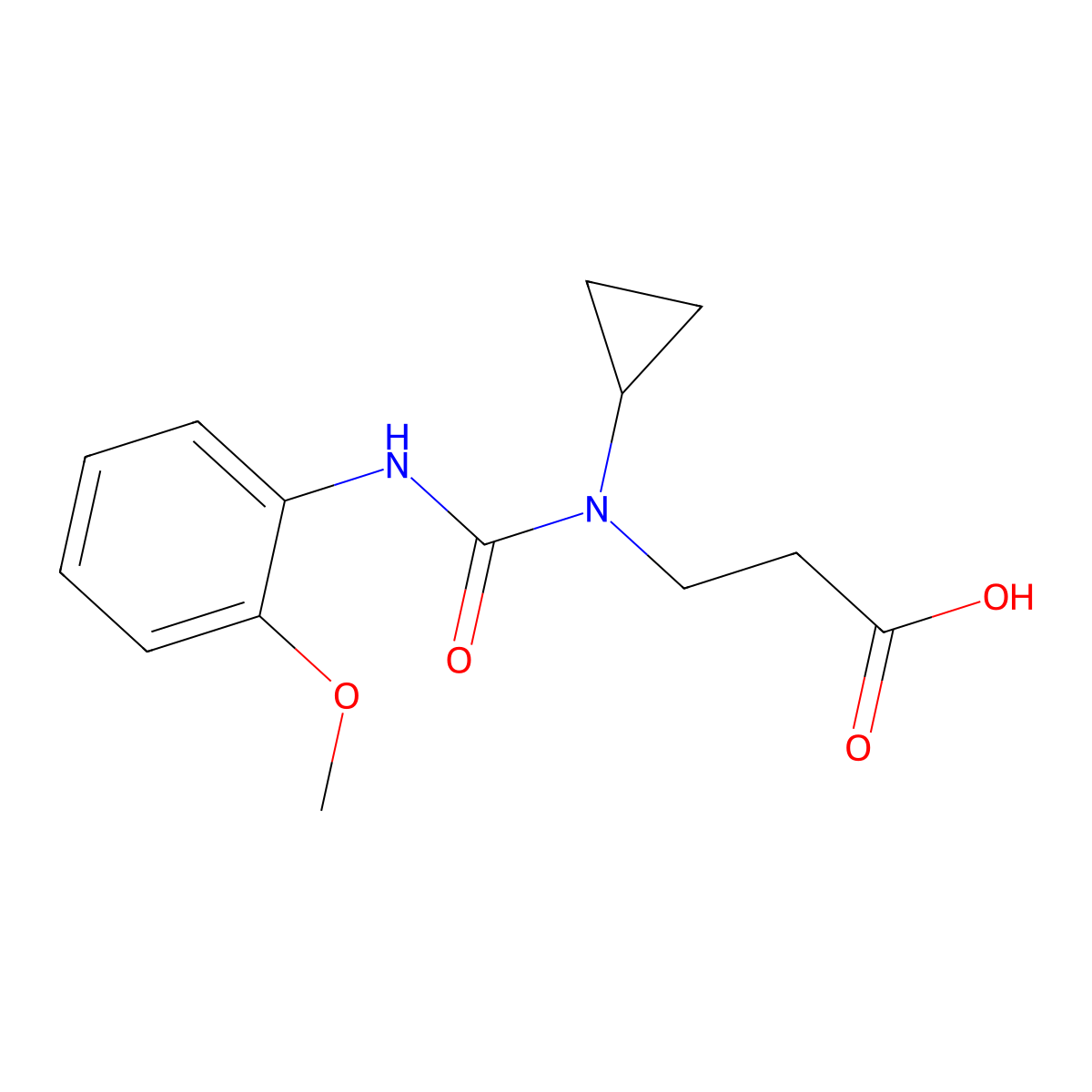 3-{Cyclopropyl[(2-methoxyphenyl)carbamoyl]amino}propanoic acid molecular structure, CAS 1178064-88-4