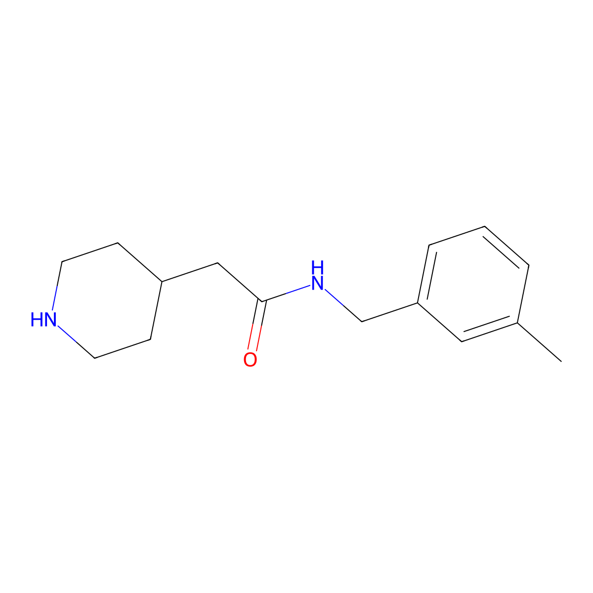 N-(3-Methylbenzyl)-2-(piperidin-4-yl)acetamide molecular structure, CAS 1178070-34-2