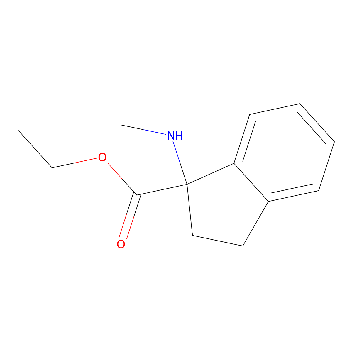 Ethyl 1-(methylamino)-2,3-dihydro-1h-indene-1-carboxylate molecular structure, CAS 1178082-37-5