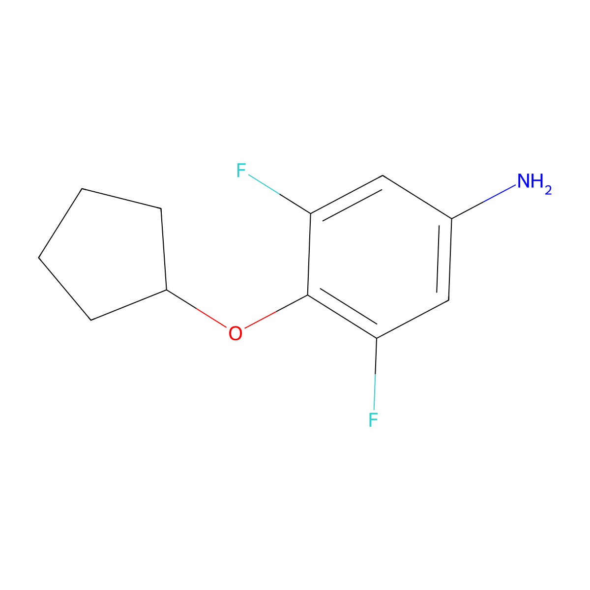 4-(Cyclopentyloxy)-3,5-difluorobenzenamine molecular structure, CAS 1178085-11-4