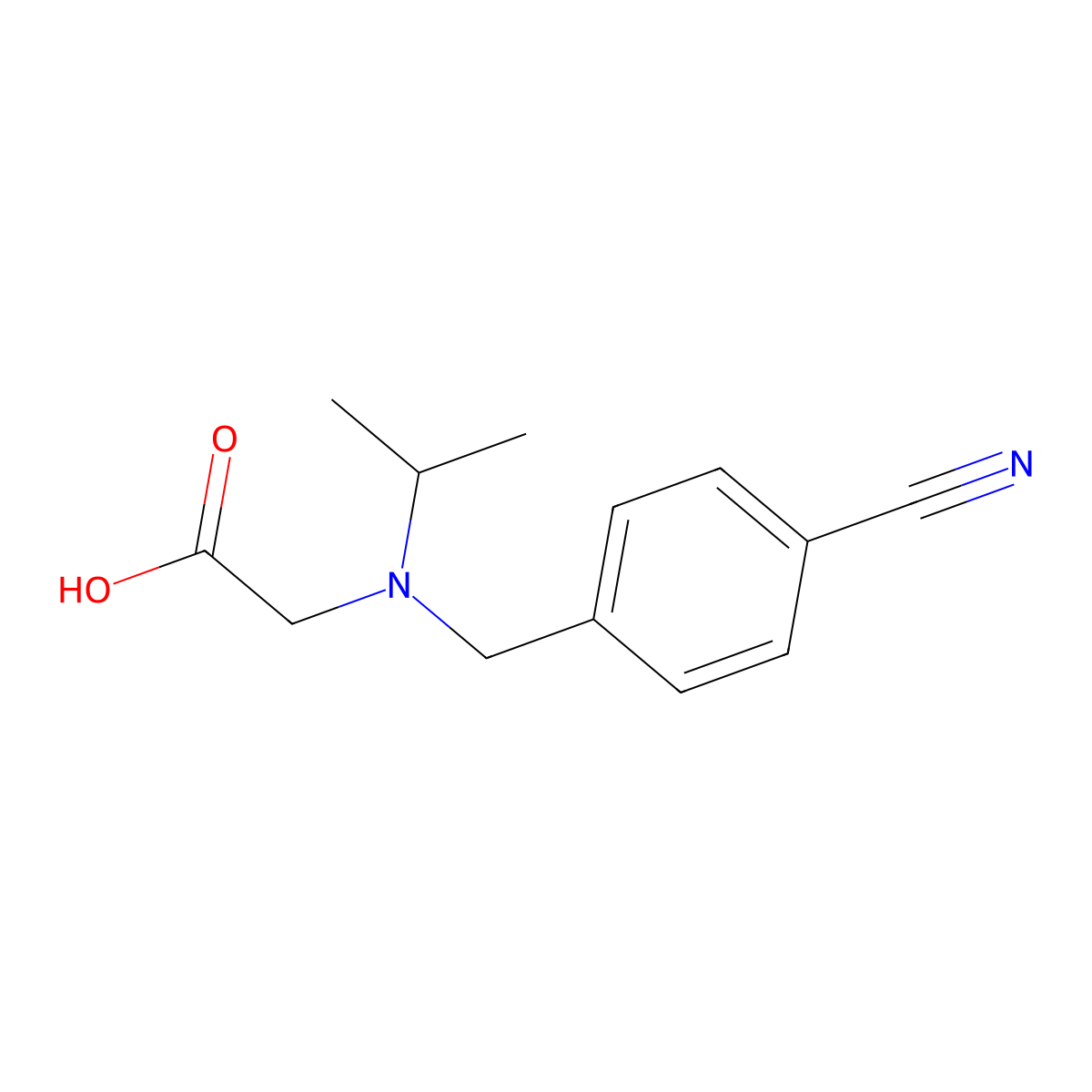 [(4-Cyano-benzyl)-isopropyl-amino]-acetic acid molecular structure, CAS 1178088-81-7