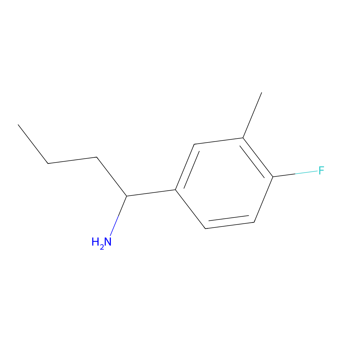 1-(4-Fluoro-3-methylphenyl)butan-1-amine molecular structure, CAS 1178100-82-7