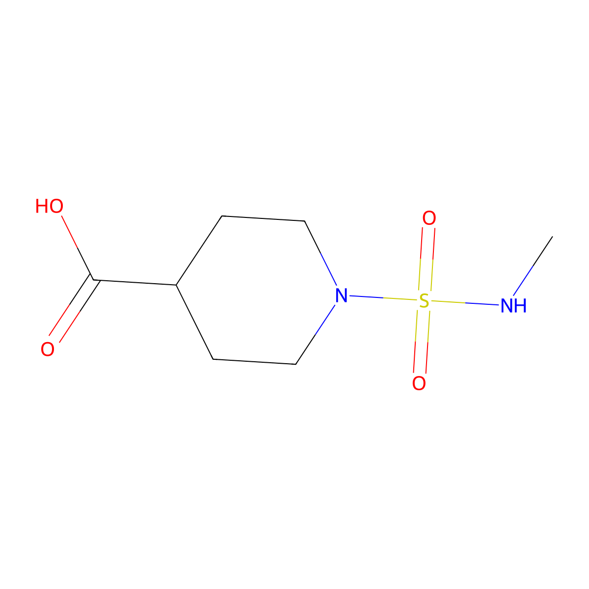 1-(Methylsulfamoyl)piperidine-4-carboxylic acid molecular structure, CAS 1178102-52-7