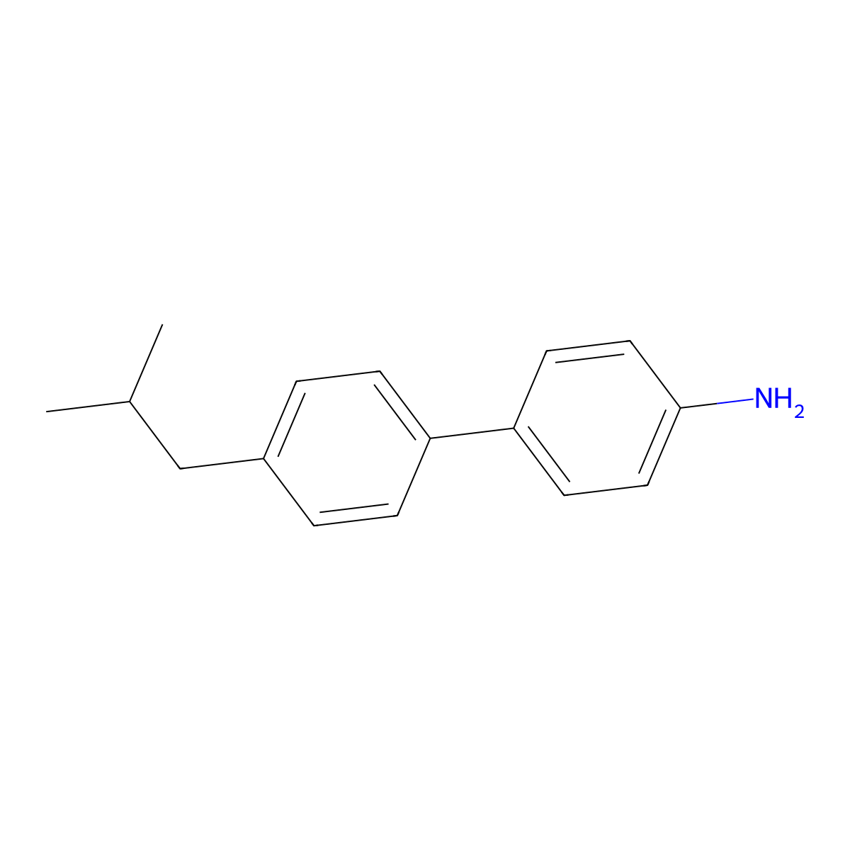 4'-Isobutyl-[1,1'-biphenyl]-4-amine molecular structure, CAS 1178104-53-4