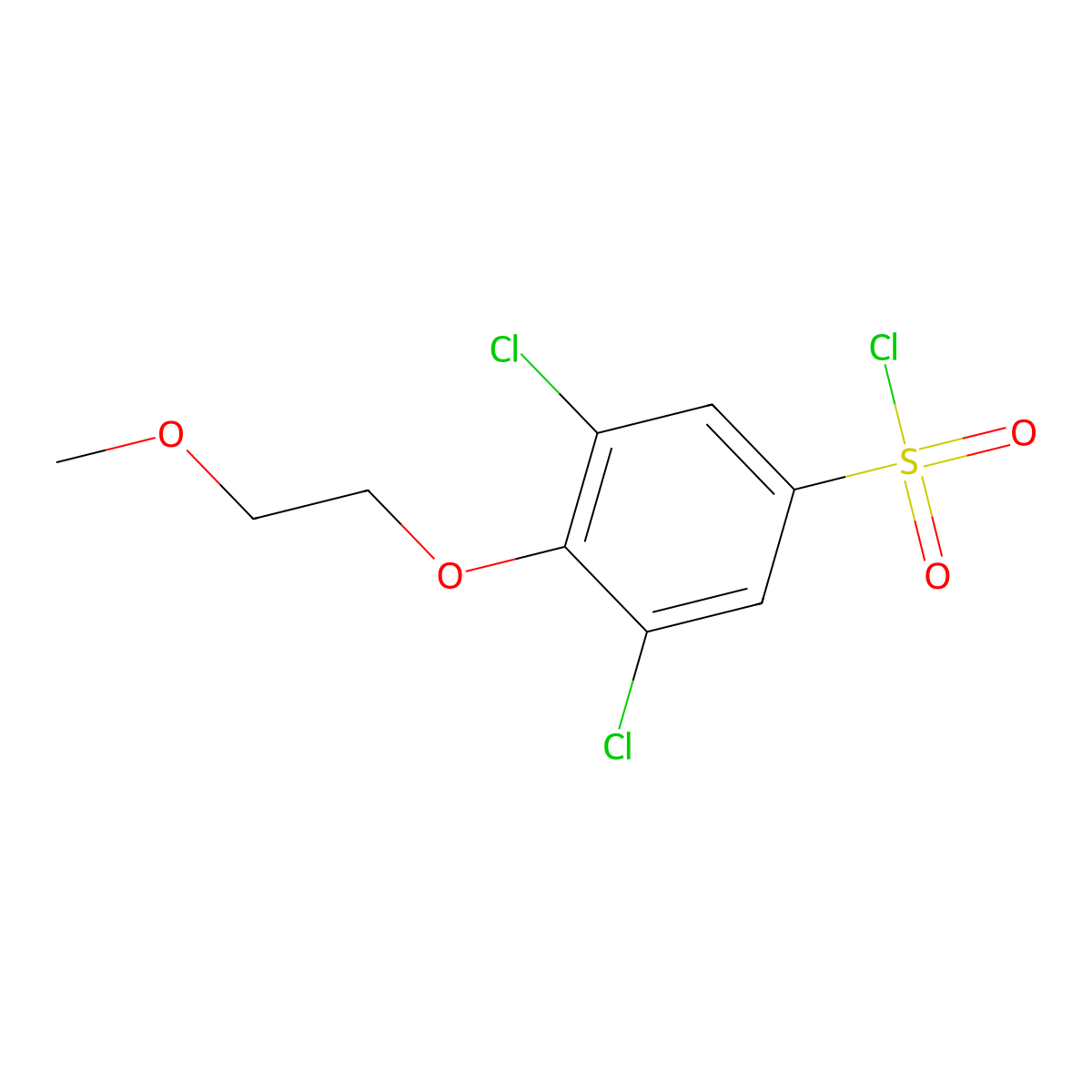 3,5-Dichloro-4-(2-methoxyethoxy)benzene-1-sulfonyl chloride molecular structure, CAS 1178105-28-6