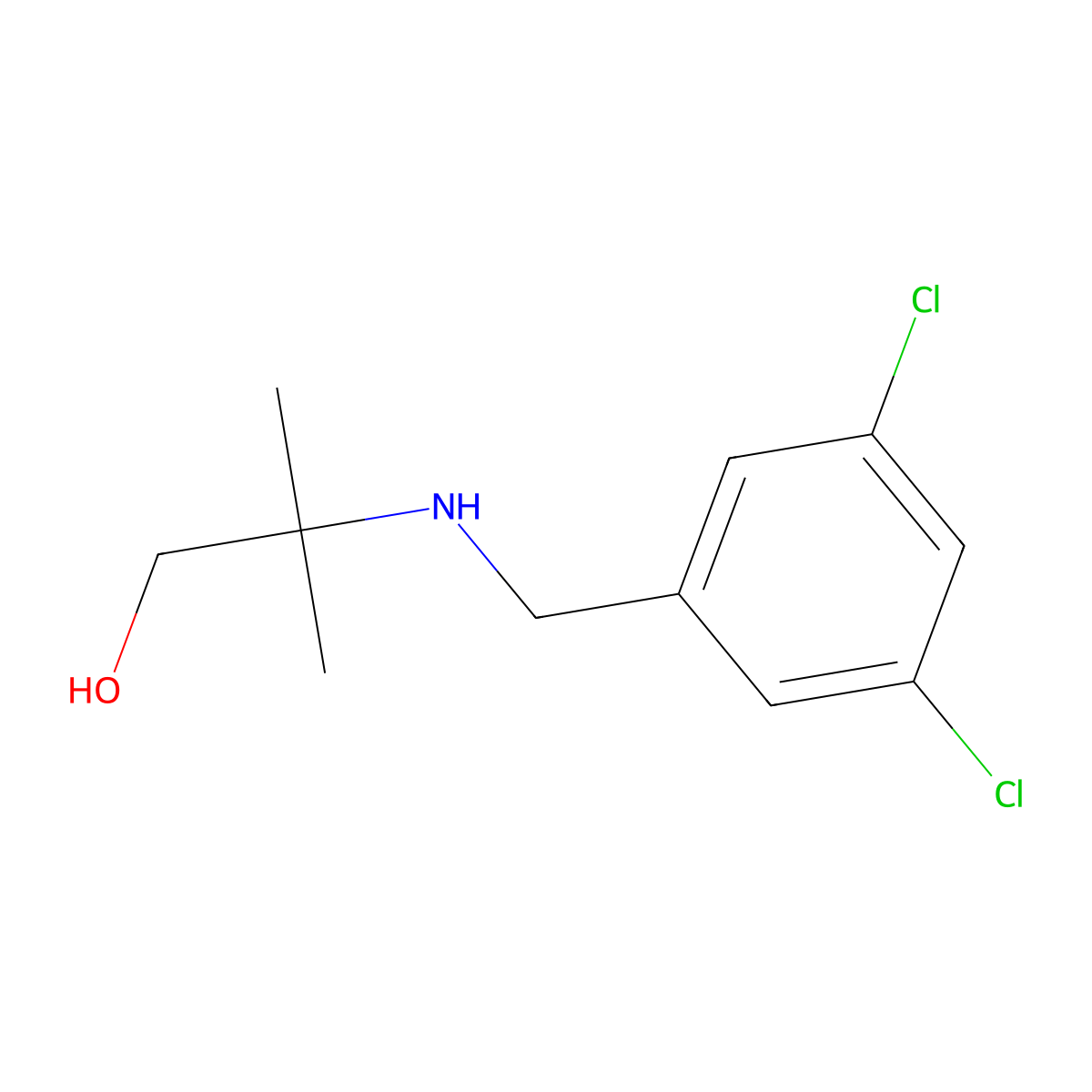2-{[(3,5-Dichlorophenyl)methyl]amino}-2-methylpropan-1-ol molecular structure, CAS 1178106-88-1