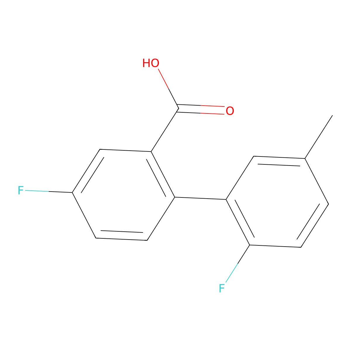 5-Fluoro-2-(2-fluoro-5-methylphenyl)benzoic acid molecular structure, CAS 1178112-33-8