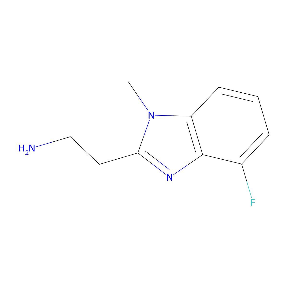 2-(4-fluoro-1-methyl-1H-1,3-benzodiazol-2-yl)ethan-1-amine molecular structure, CAS 1178117-92-4