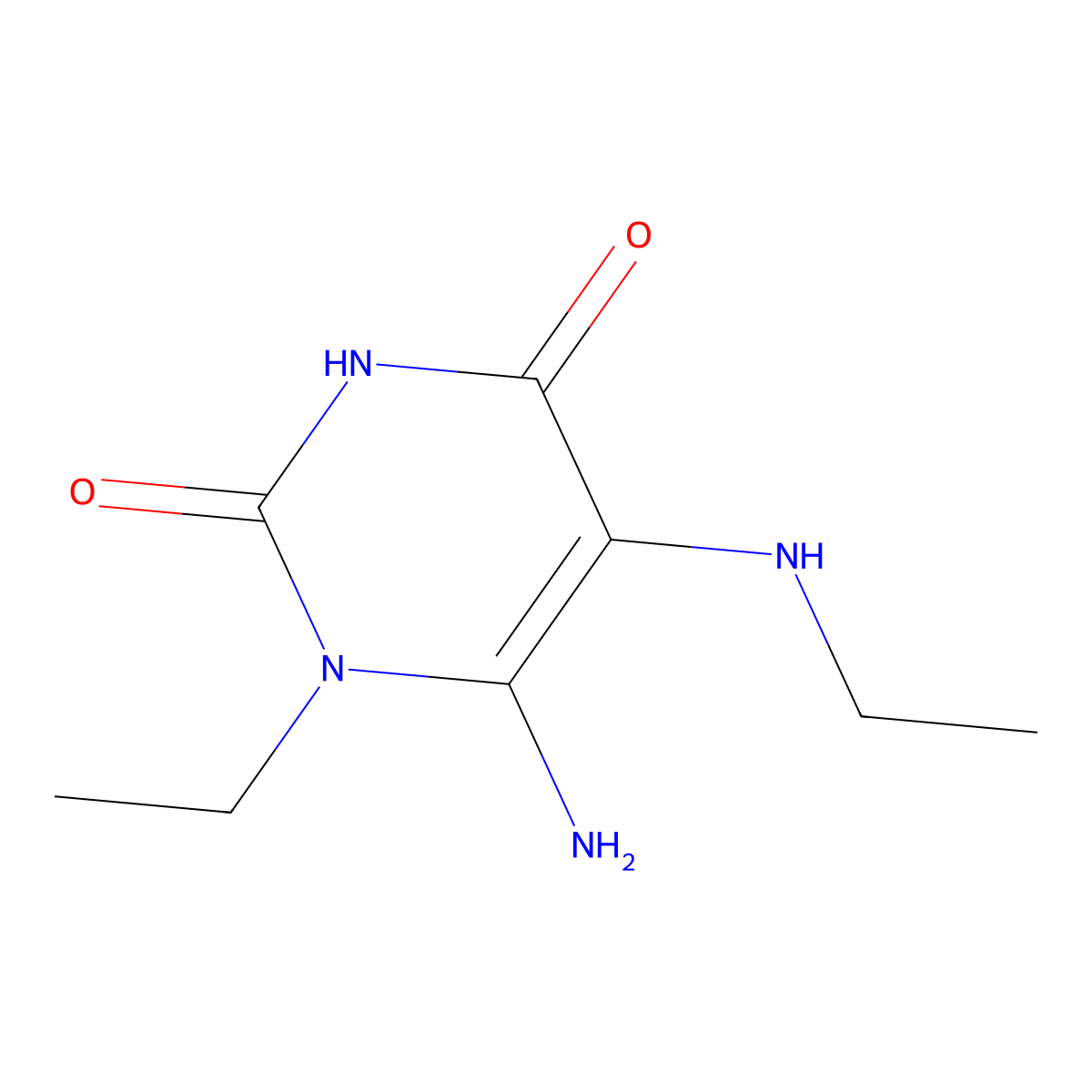 6-Amino-1-ethyl-5-(ethylamino)-1,2,3,4-tetrahydropyrimidine-2,4-dione molecular structure, CAS 1178125-24-0