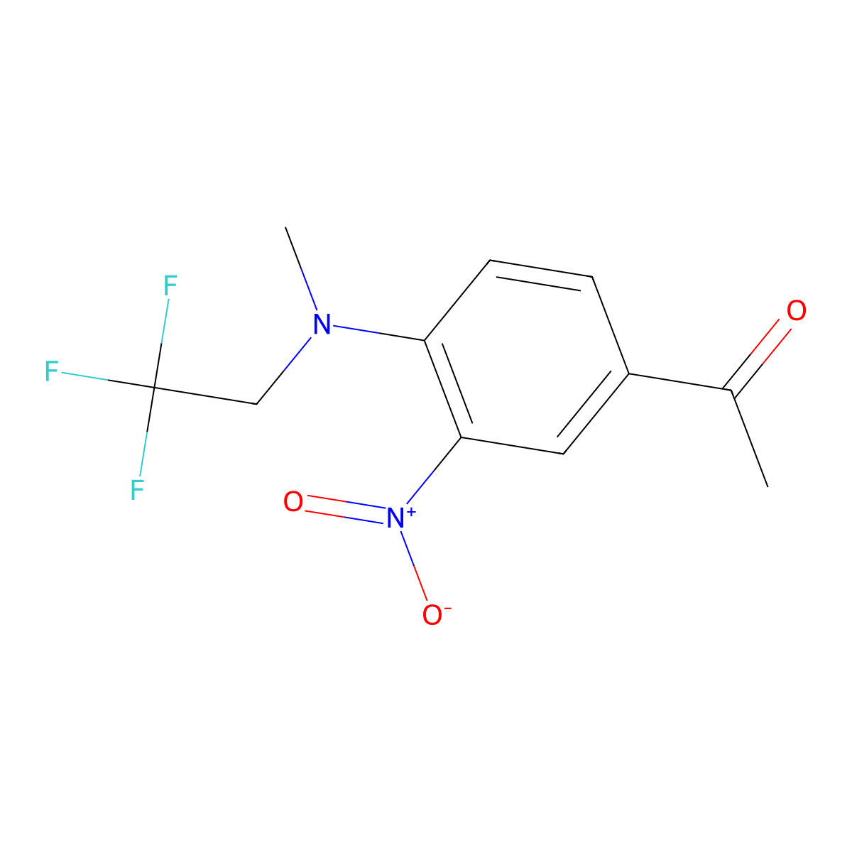1-{4-[Methyl(2,2,2-trifluoroethyl)amino]-3-nitrophenyl}ethan-1-one molecular structure, CAS 1178127-44-0