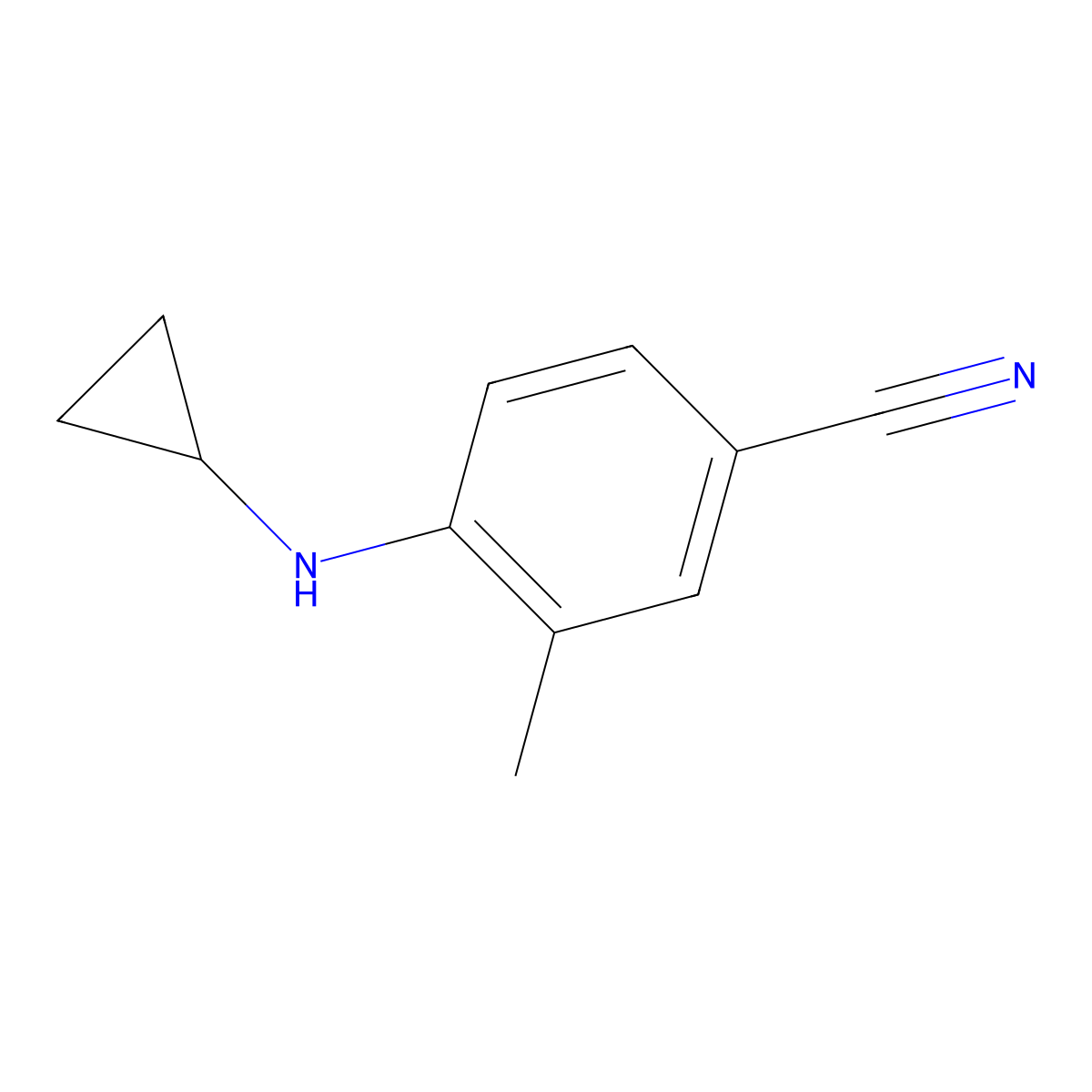 4-(Cyclopropylamino)-3-methylbenzonitrile molecular structure, CAS 1178127-98-4