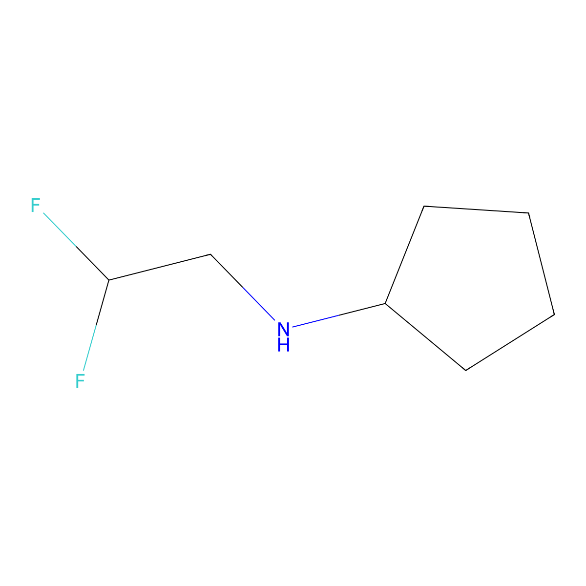 N-(2,2-difluoroethyl)cyclopentanamine molecular structure, CAS 1178128-04-5