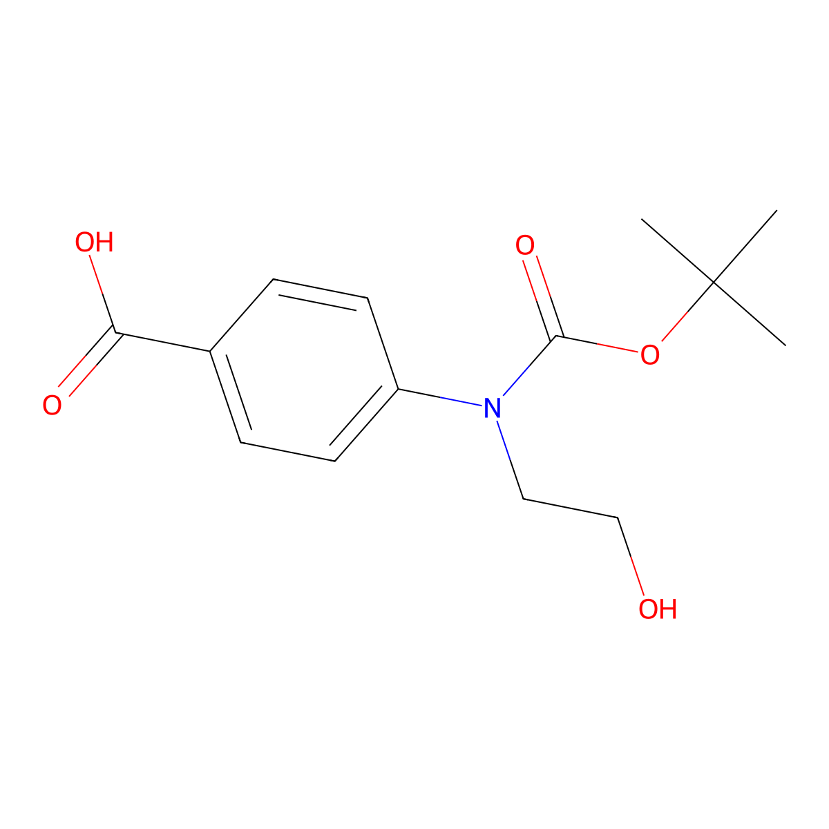 4-{[(Tert-butoxy)carbonyl](2-hydroxyethyl)amino}benzoic acid molecular structure, CAS 1178131-86-6