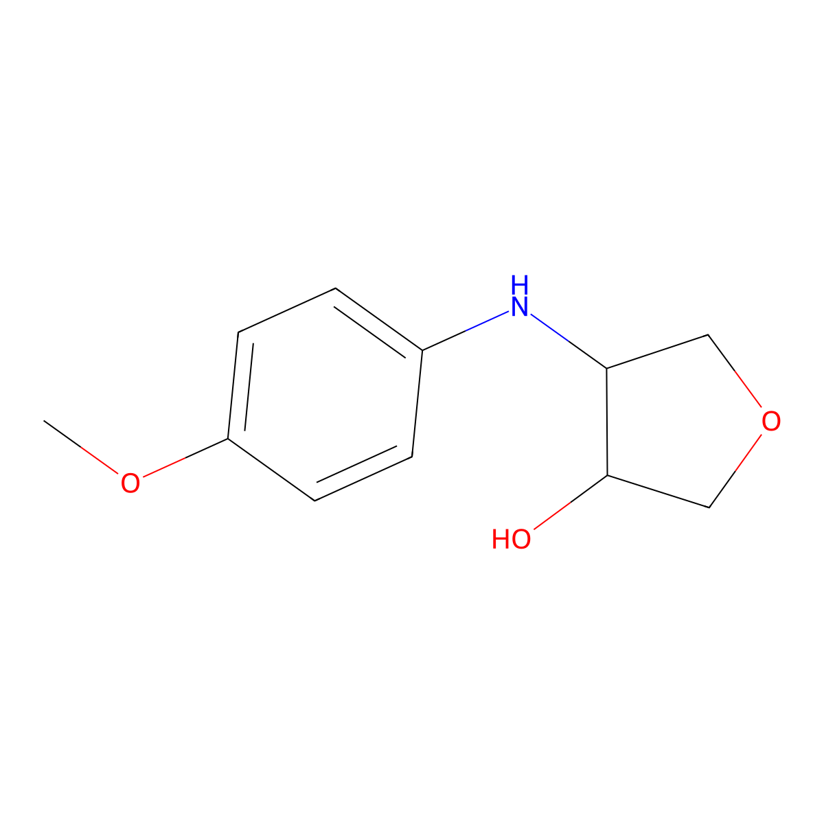 4-((4-Methoxyphenyl)amino)tetrahydrofuran-3-ol molecular structure, CAS 1178131-96-8