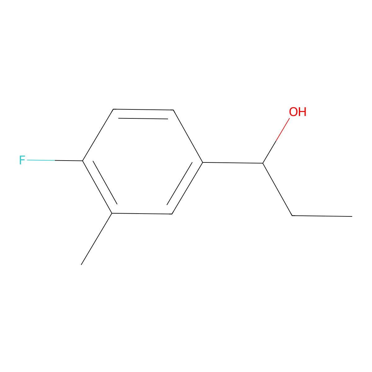 1-(4-Fluoro-3-methylphenyl)propan-1-ol molecular structure, CAS 1178144-58-5