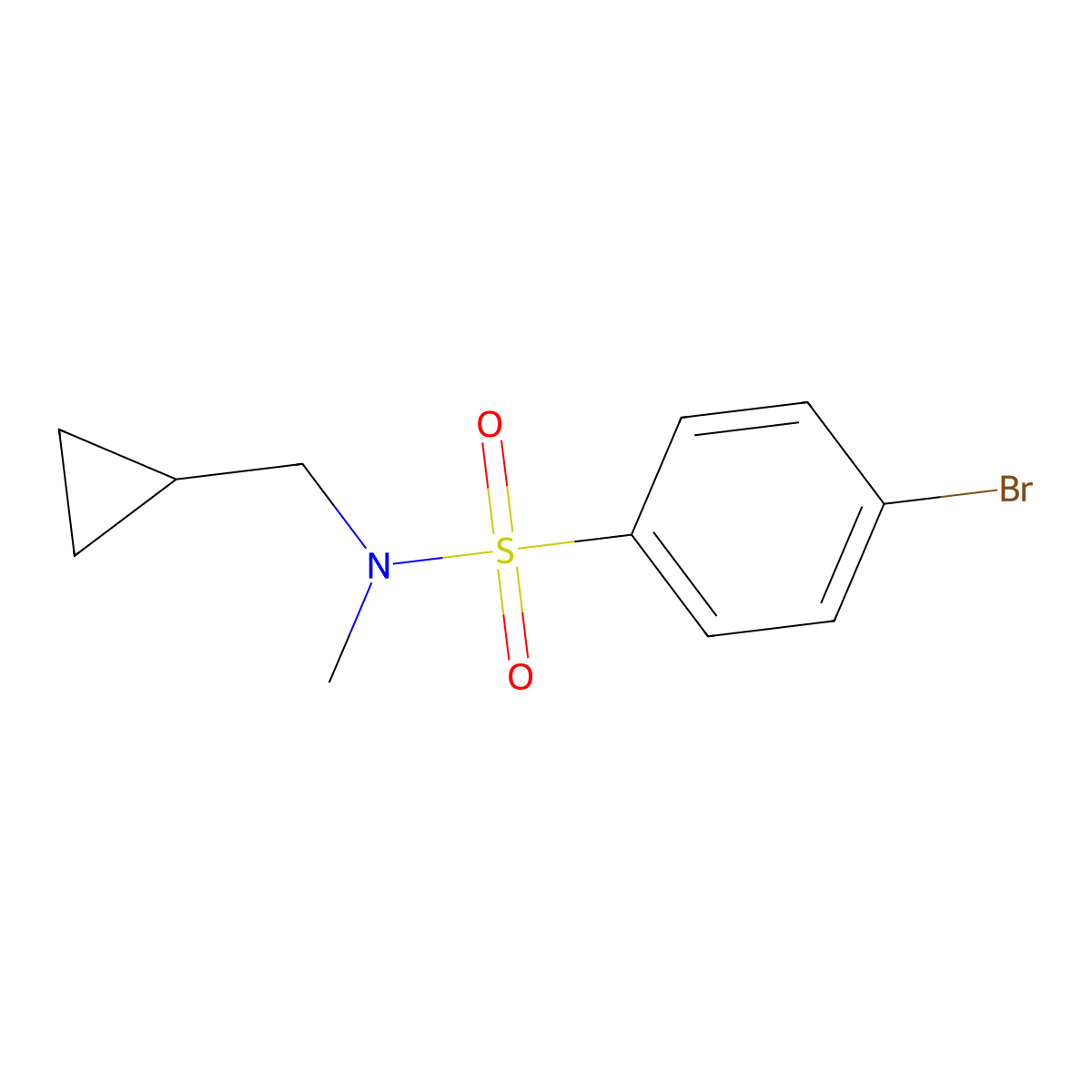 4-Bromo-N-(cyclopropylmethyl)-N-methylbenzenesulfonamide molecular structure, CAS 1178144-87-0