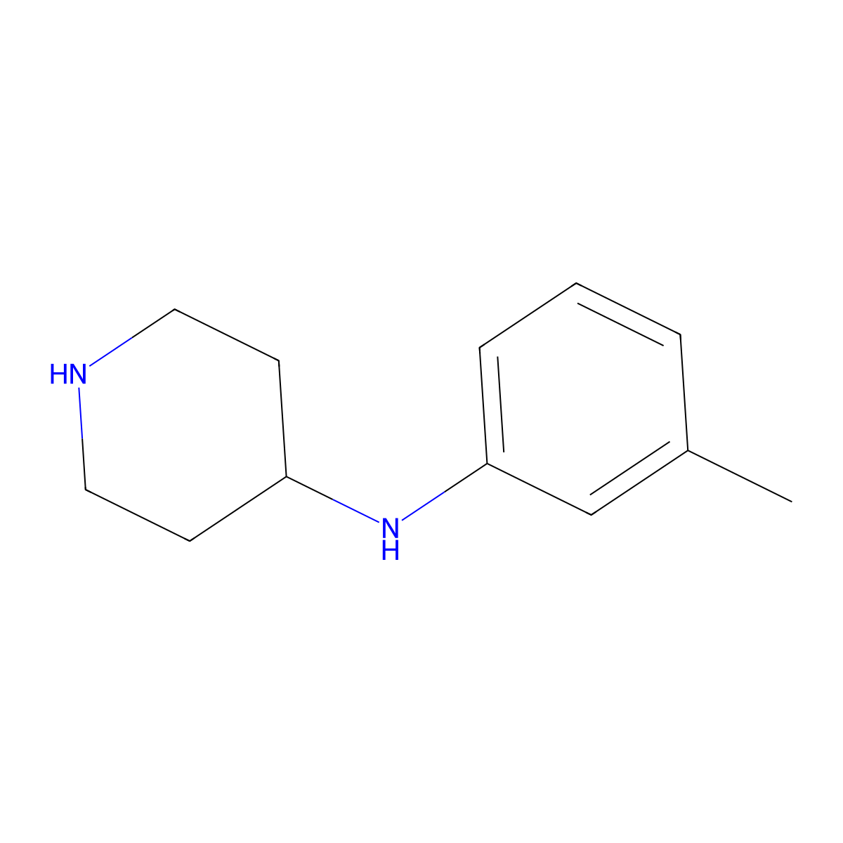 N-(3-methylphenyl)piperidin-4-amine molecular structure, CAS 1178145-01-1