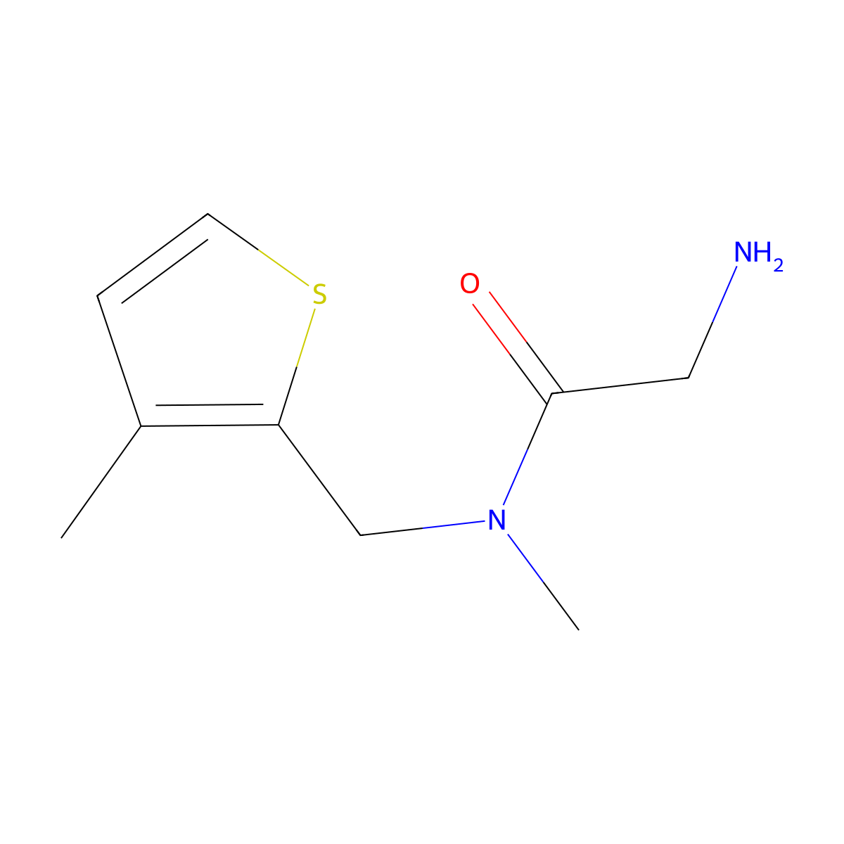 2-Amino-N-methyl-N-(3-methyl-thiophen-2-ylmethyl)-acetamide molecular structure, CAS 1178148-43-0