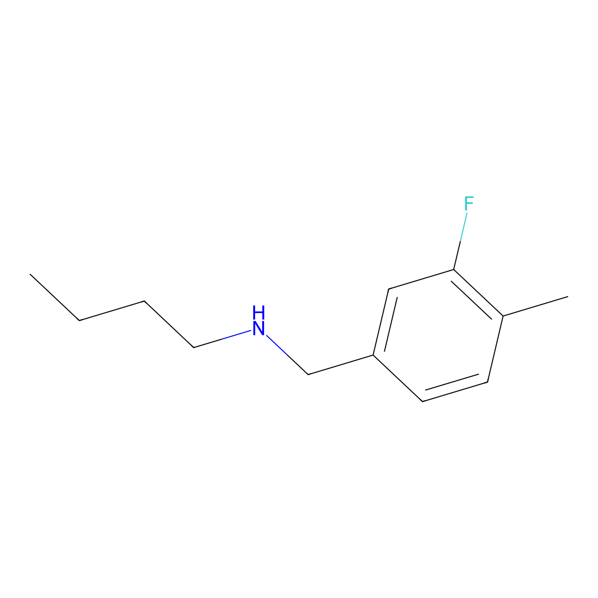 Butyl[(3-fluoro-4-methylphenyl)methyl]amine molecular structure, CAS 1178151-38-6