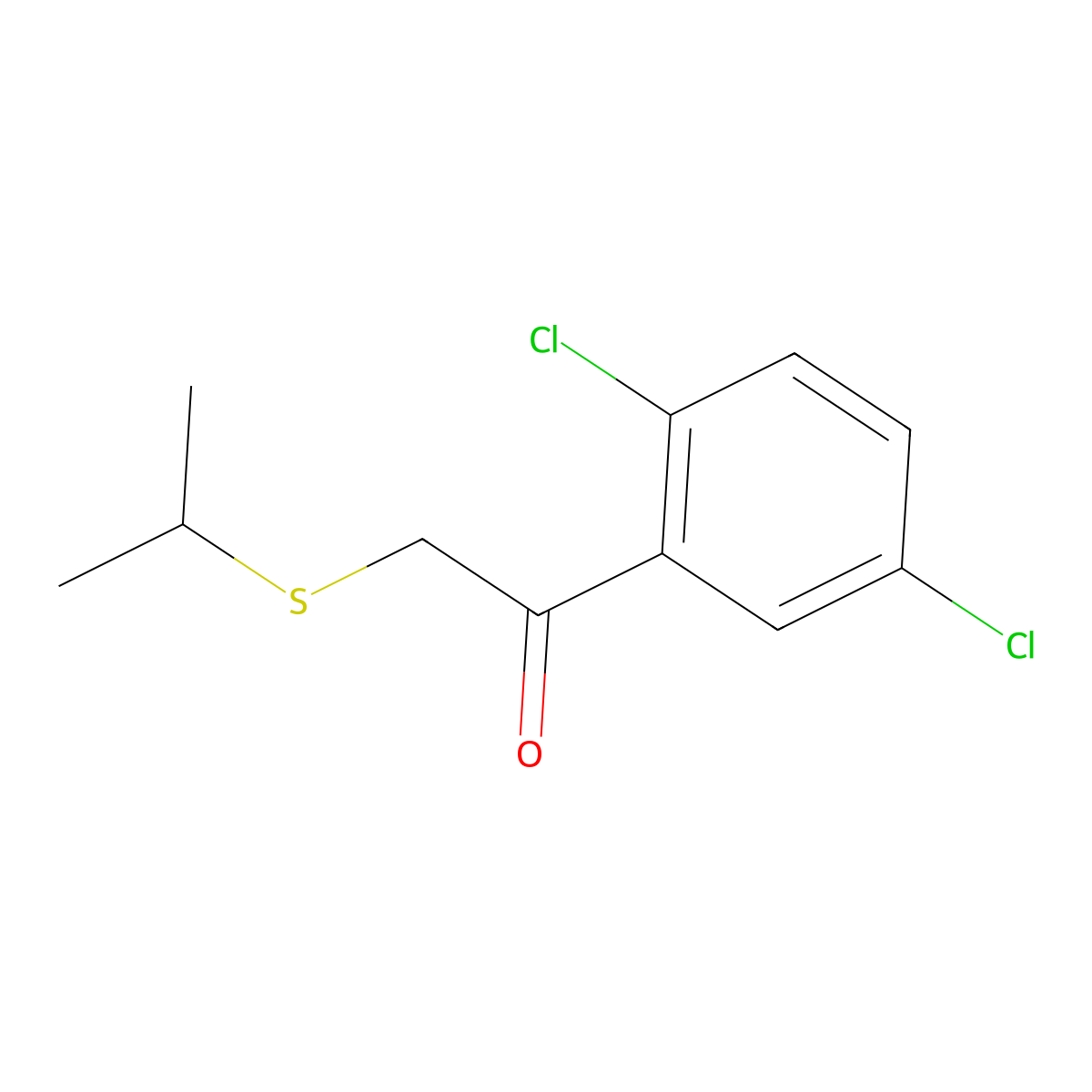 1-(2,5-Dichlorophenyl)-2-(isopropylthio)ethan-1-one molecular structure, CAS 1178152-56-1
