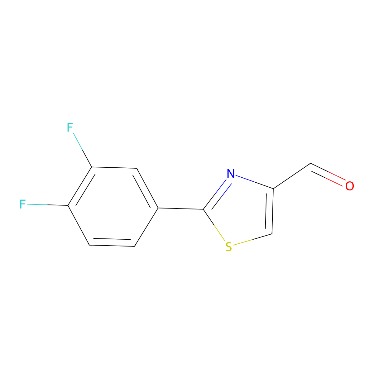 2-(3,4-Difluorophenyl)thiazole-4-carbaldehyde molecular structure, CAS 1178153-71-3