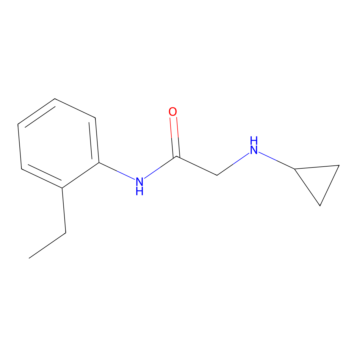 2-(cyclopropylamino)-N-(2-ethylphenyl)acetamide molecular structure, CAS 1178158-28-5