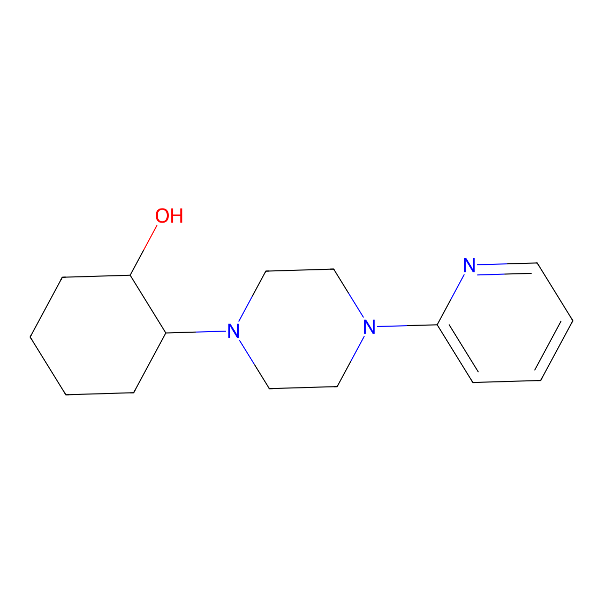 2-[4-(Pyridin-2-yl)piperazin-1-yl]cyclohexan-1-ol molecular structure, CAS 1178159-37-9