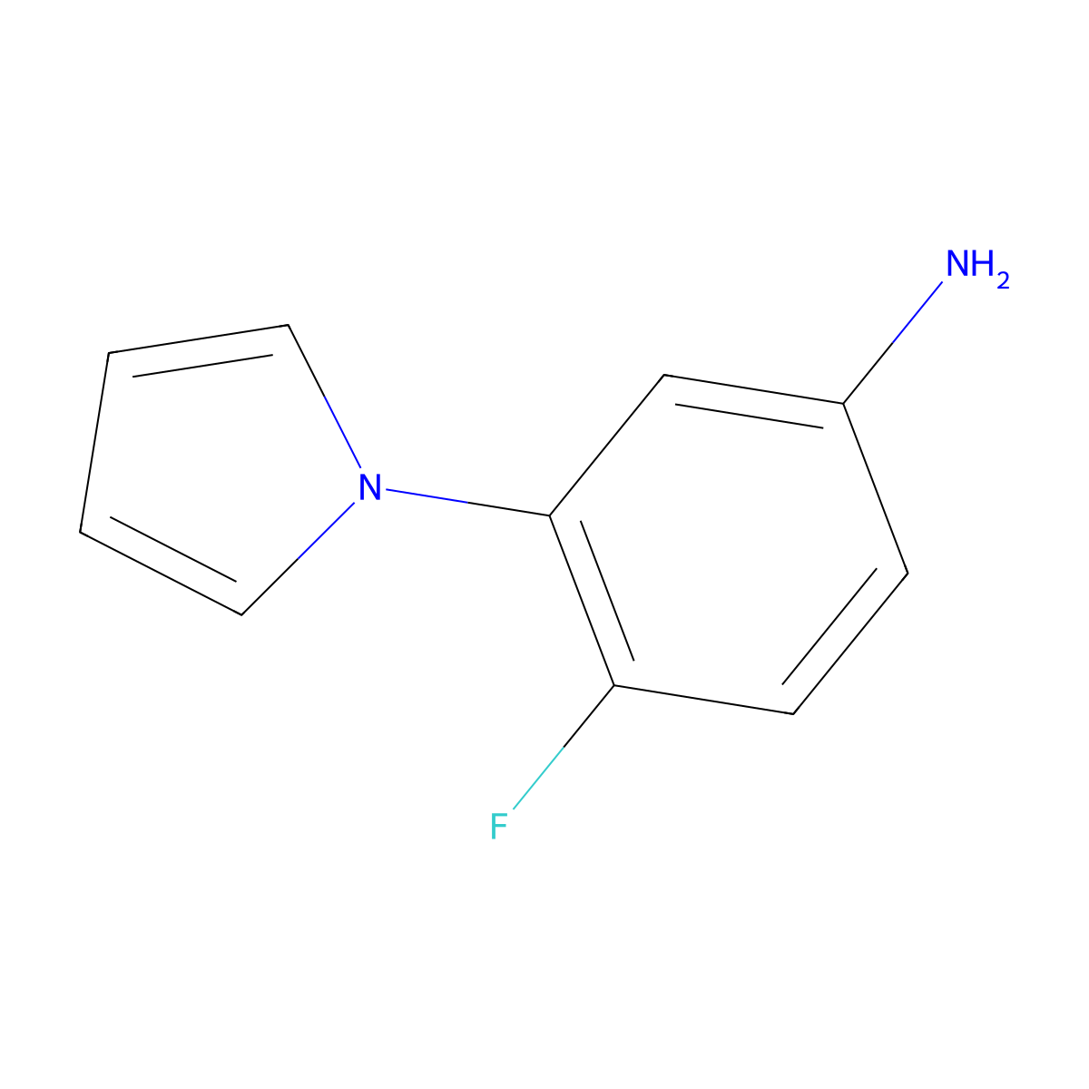 4-fluoro-3-(1H-pyrrol-1-yl)aniline molecular structure, CAS 1178165-14-4
