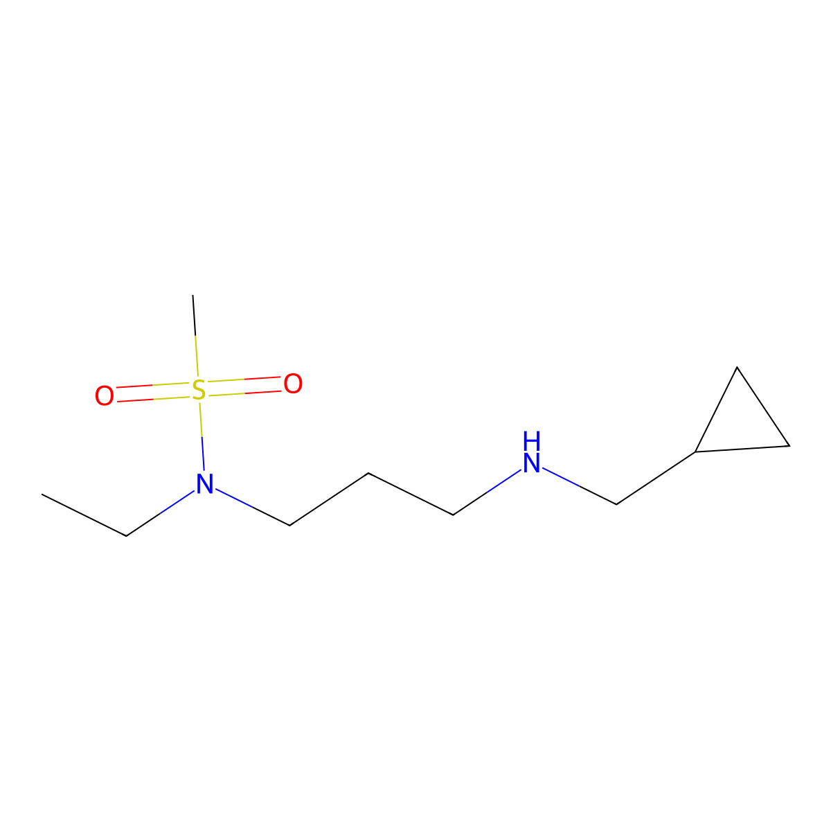 N-{3-[(cyclopropylmethyl)amino]propyl}-N-ethylmethanesulfonamide molecular structure, CAS 1178165-81-5