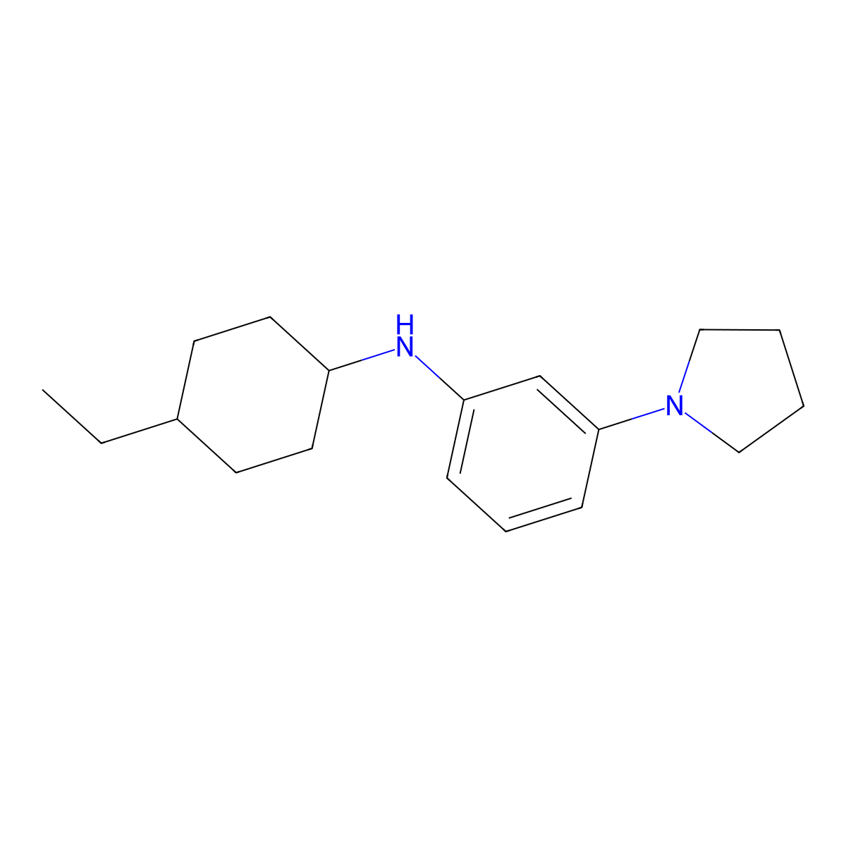 N-(4-ethylcyclohexyl)-3-(pyrrolidin-1-yl)aniline molecular structure, CAS 1178166-75-0