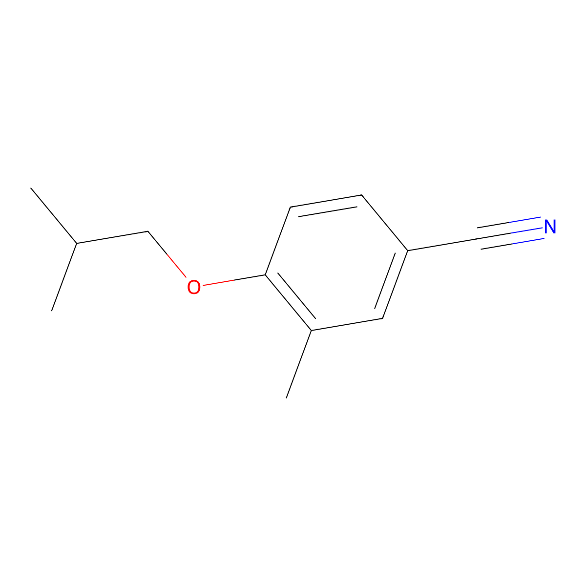 4-Isobutoxy-3-methylbenzonitrile molecular structure, CAS 1178167-66-2