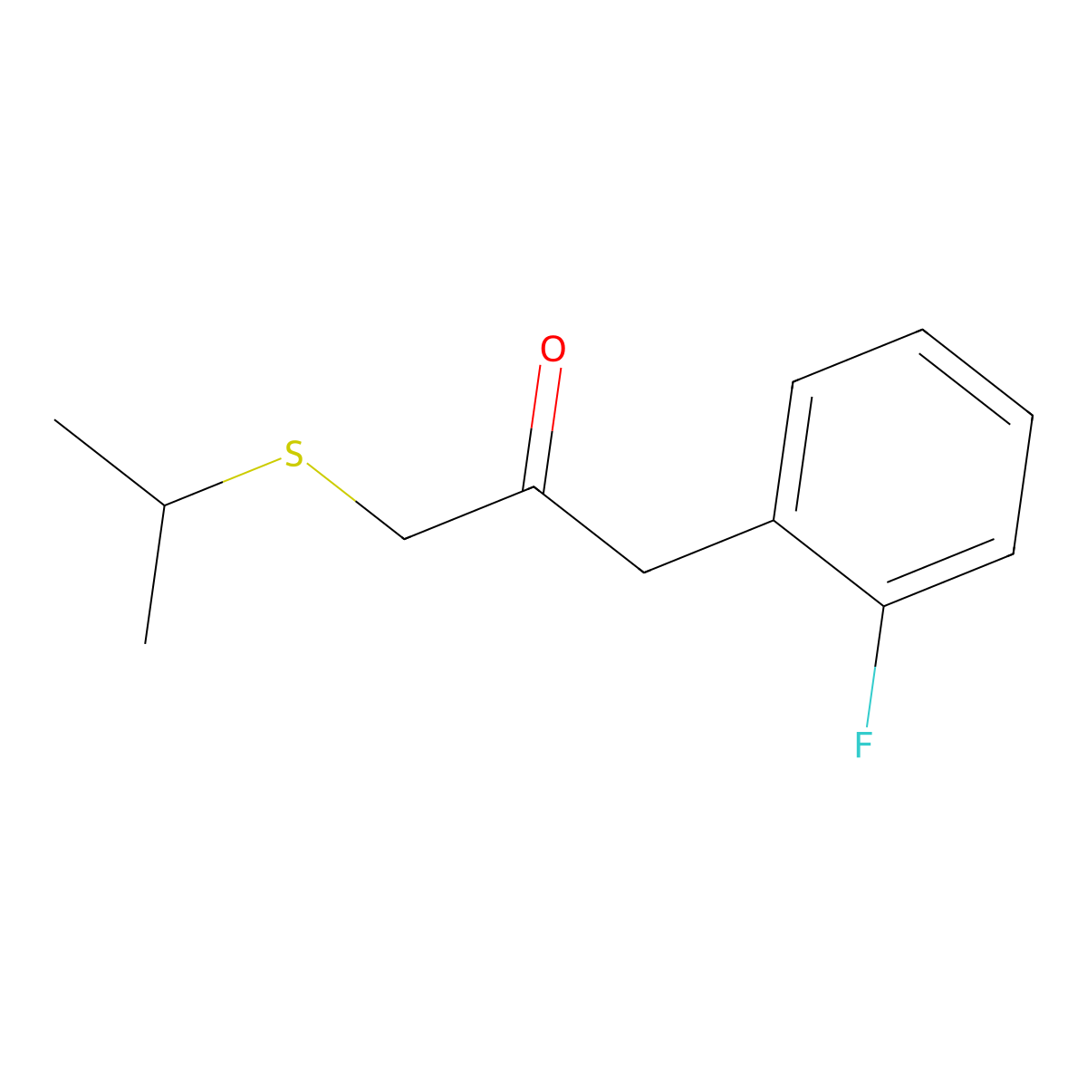1-(2-Fluorophenyl)-3-(isopropylthio)propan-2-one molecular structure, CAS 1178170-15-4