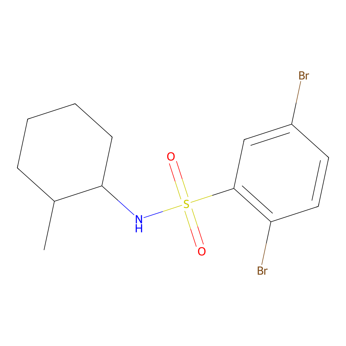 [(2,5-Dibromophenyl)sulfonyl](2-methylcyclohexyl)amine molecular structure, CAS 1178171-18-0