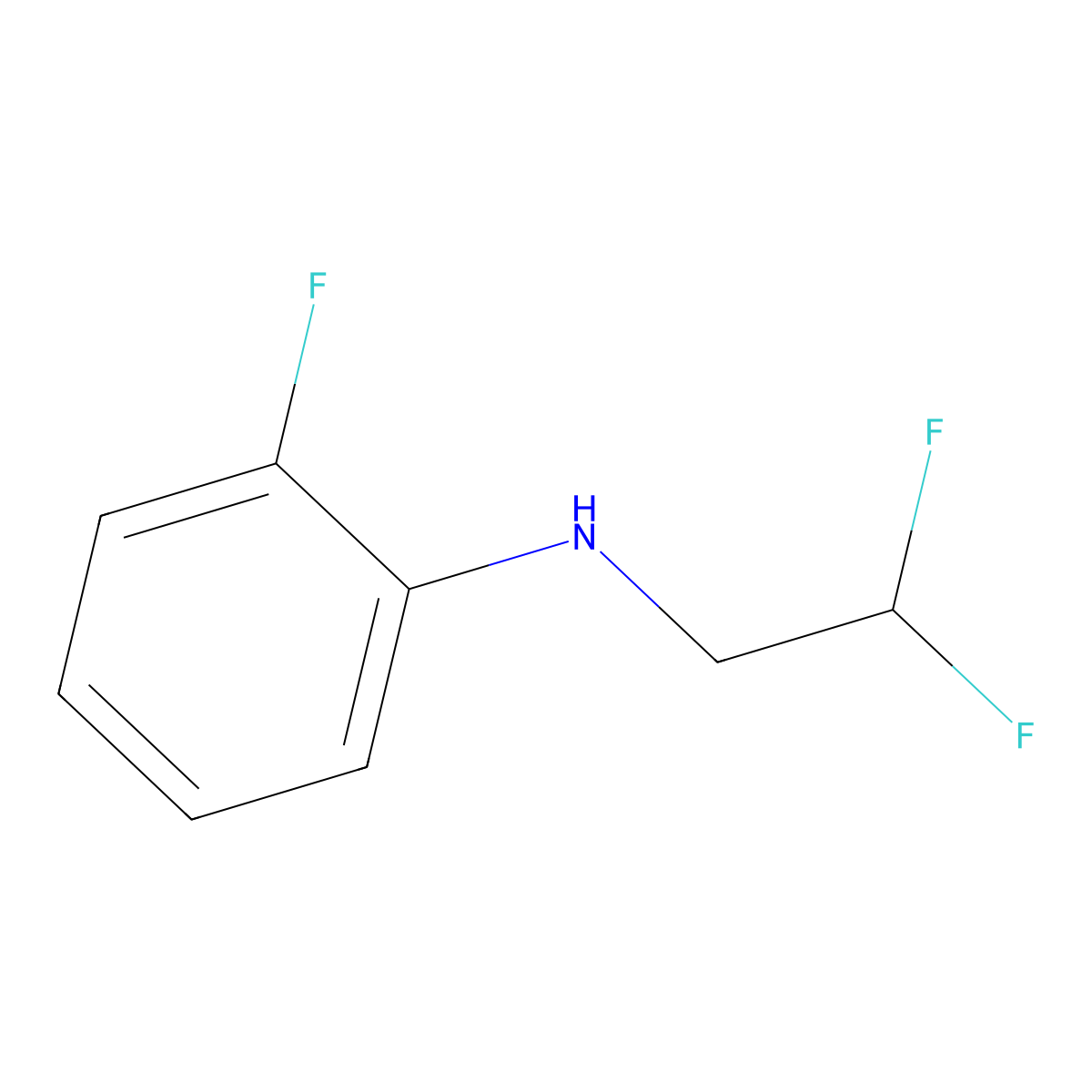N-(2,2-difluoroethyl)-2-fluoroaniline molecular structure, CAS 1178171-38-4