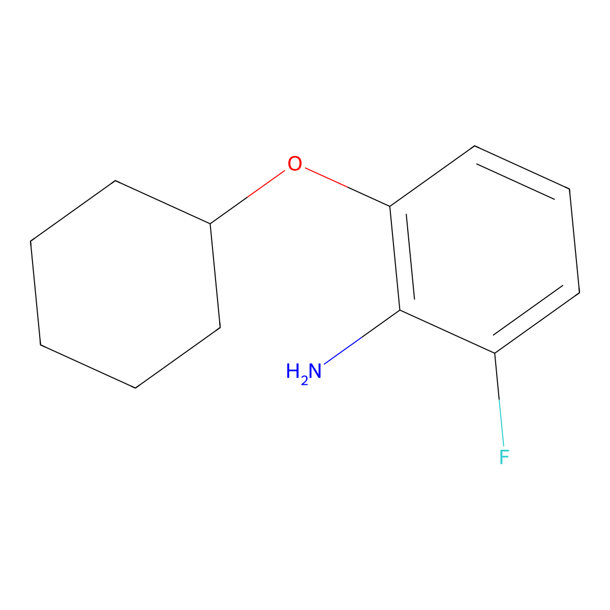 2-(Cyclohexyloxy)-6-fluoroaniline molecular structure, CAS 1178172-12-7