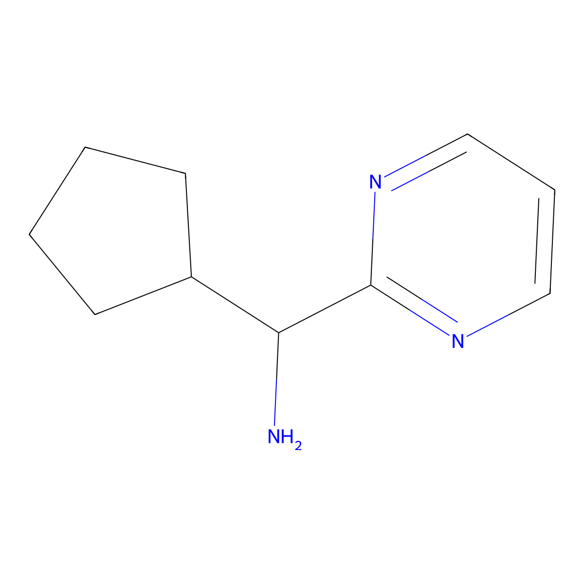 Cyclopentyl(pyrimidin-2-yl)methanamine molecular structure, CAS 1178178-82-9