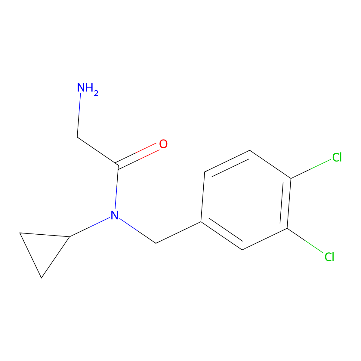 2-Amino-N-cyclopropyl-N-(3,4-dichloro-benzyl)-acetamide molecular structure, CAS 1178183-99-7