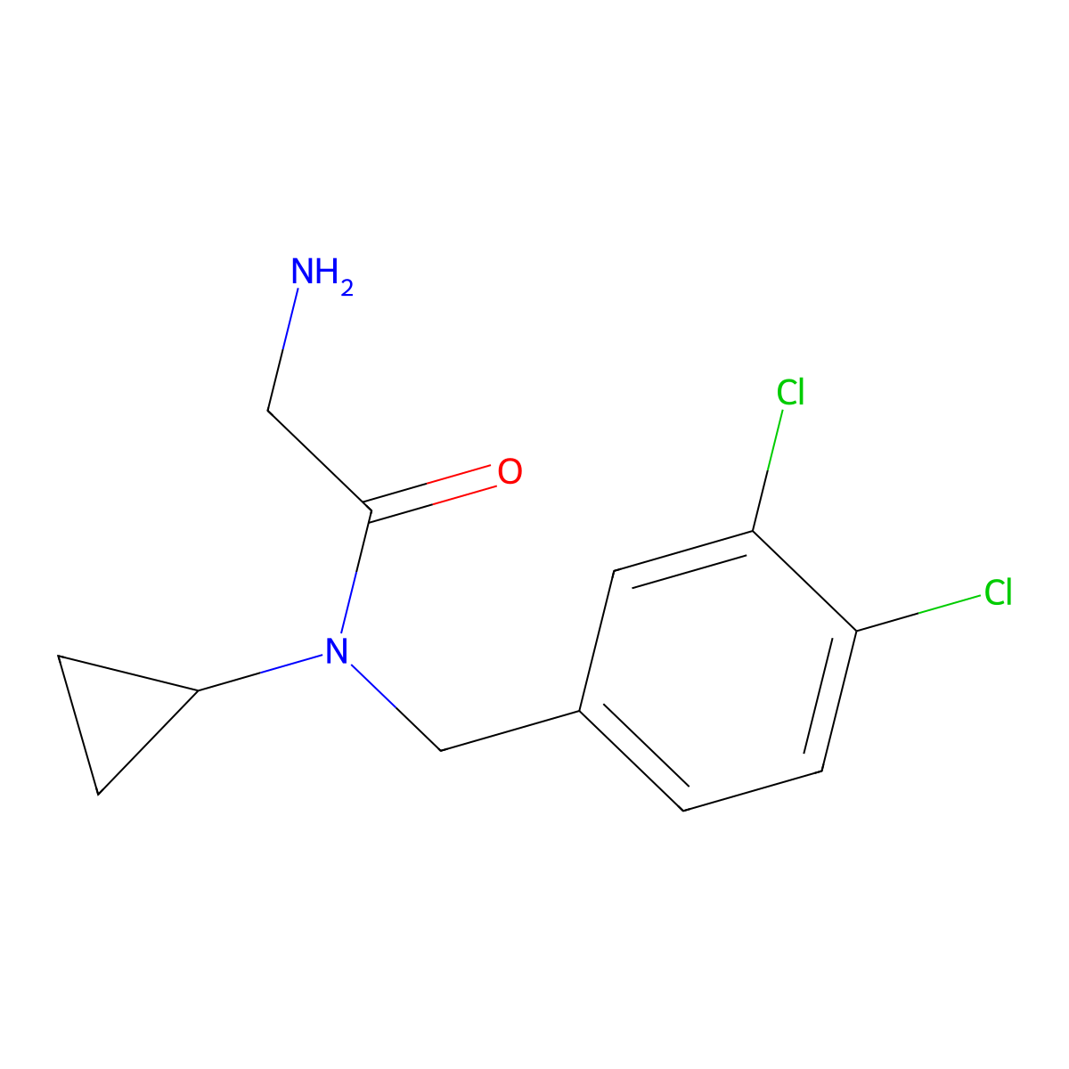 2-Amino-N-cyclopropyl-N-(3,4-dichloro-benzyl)-acetamide molecular structure, CAS 1178183-99-7