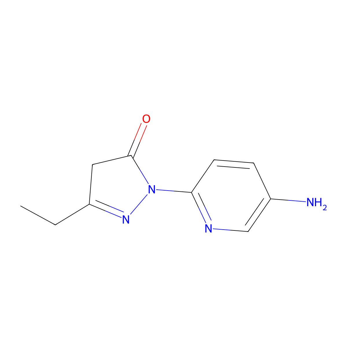 1-(5-aminopyridin-2-yl)-3-ethyl-4,5-dihydro-1H-pyrazol-5-one molecular structure, CAS 1178187-90-0