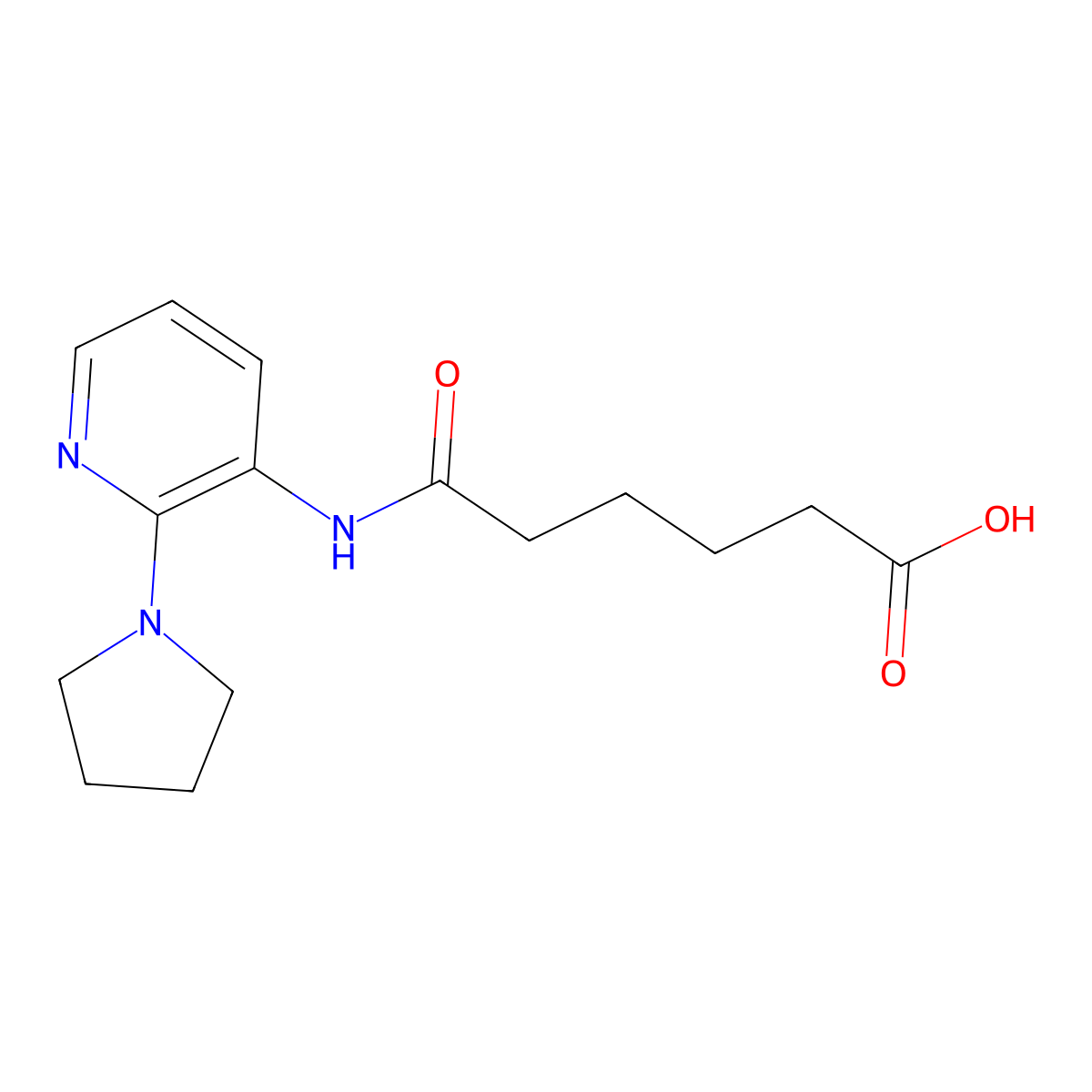 5-{[2-(Pyrrolidin-1-yl)pyridin-3-yl]carbamoyl}pentanoic acid molecular structure, CAS 1178188-52-7