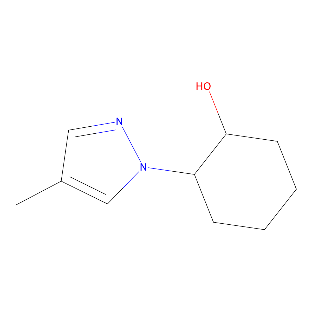 2-(4-methyl-1H-pyrazol-1-yl)cyclohexan-1-ol molecular structure, CAS 1178190-34-5
