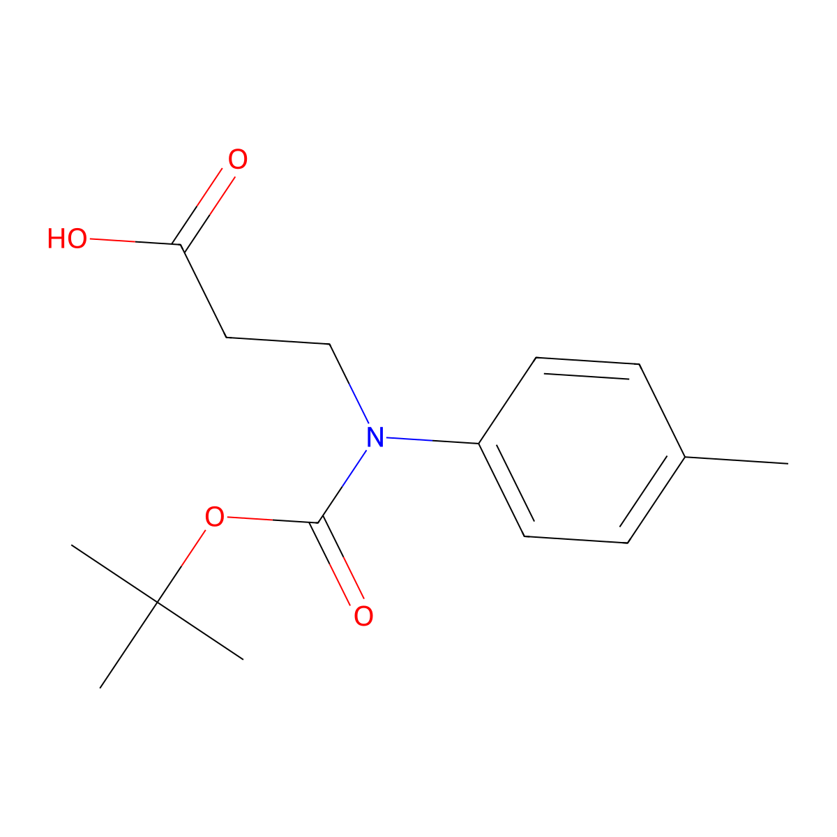 3-{[(Tert-butoxy)carbonyl](4-methylphenyl)amino}propanoic acid molecular structure, CAS 1178193-86-6