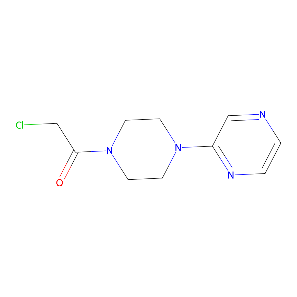 2-Chloro-1-[4-(pyrazin-2-yl)piperazin-1-yl]ethan-1-one molecular structure, CAS 1178199-75-1