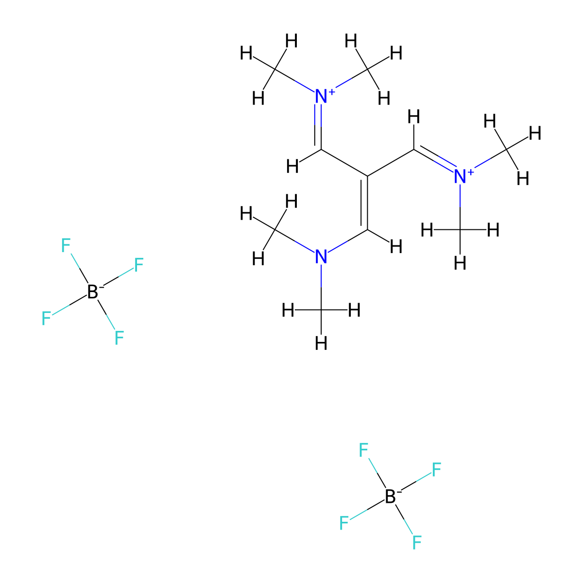 [3-(Dimethylamino)-2-(dimethyliminiomethyl)prop-2-enylidene]dimethylammonium ditetrafluoroborate molecular structure, CAS 117820-89-0
