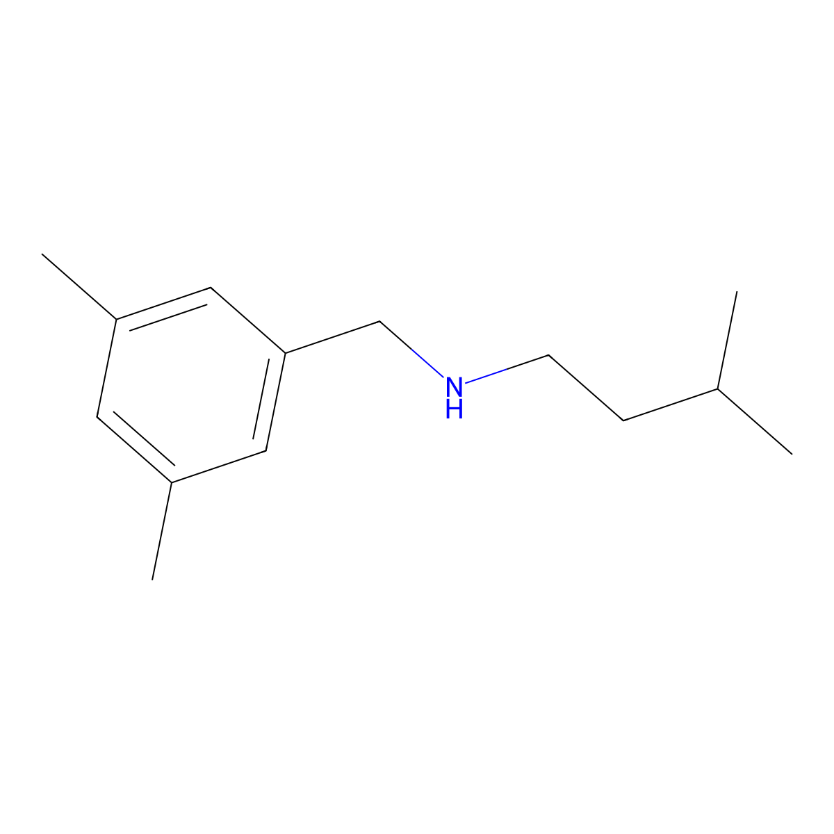 [(3,5-Dimethylphenyl)methyl](3-methylbutyl)amine molecular structure, CAS 1178200-71-9