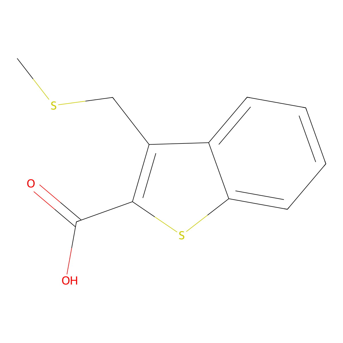 3-[(Methylsulfanyl)methyl]-1-benzothiophene-2-carboxylic acid molecular structure, CAS 1178202-34-0