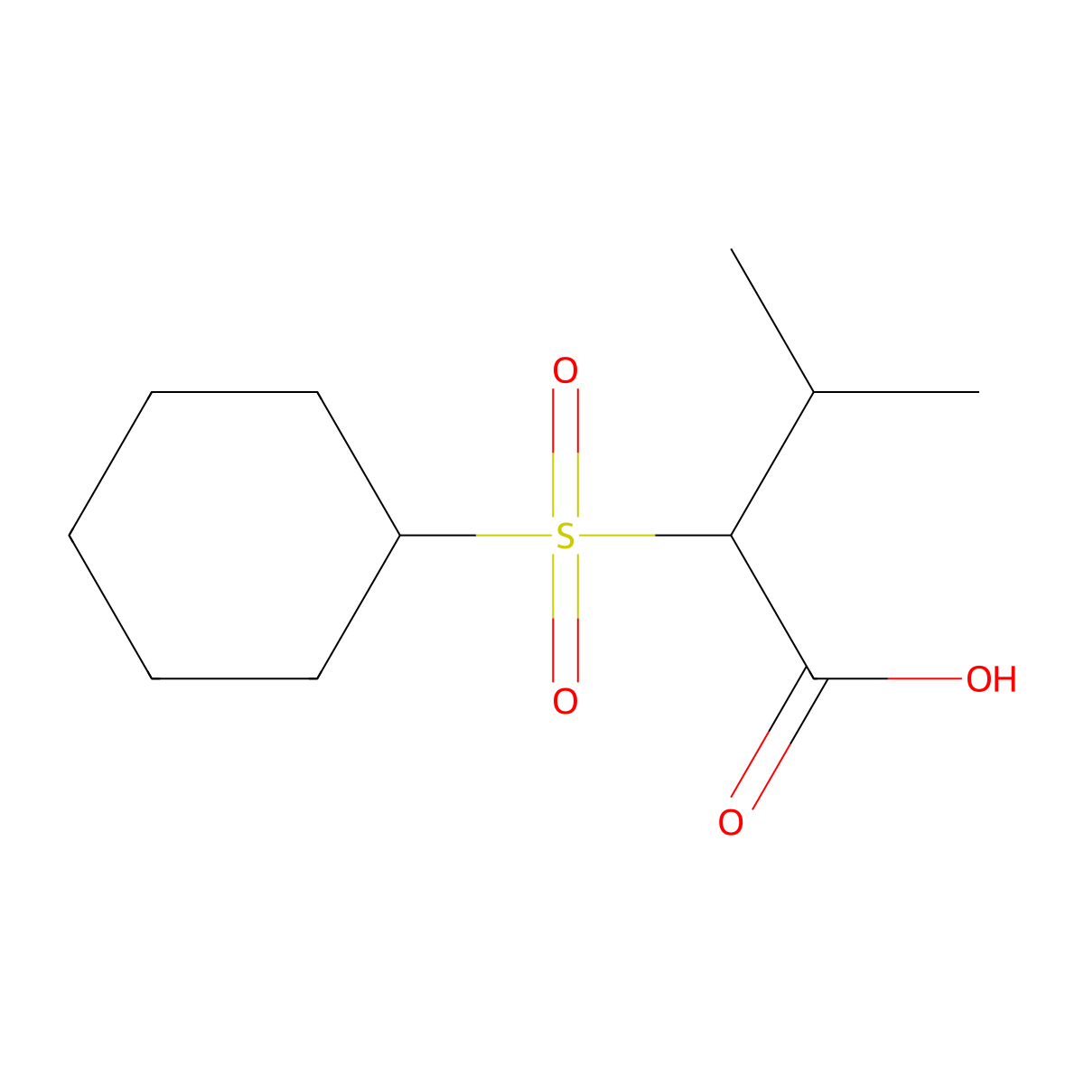 2-(Cyclohexanesulfonyl)-3-methylbutanoic acid molecular structure, CAS 1178202-86-2