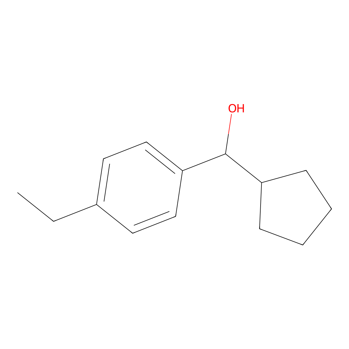 alpha-Cyclopentyl-4-ethylbenZenemethanol molecular structure, CAS 1178204-25-5