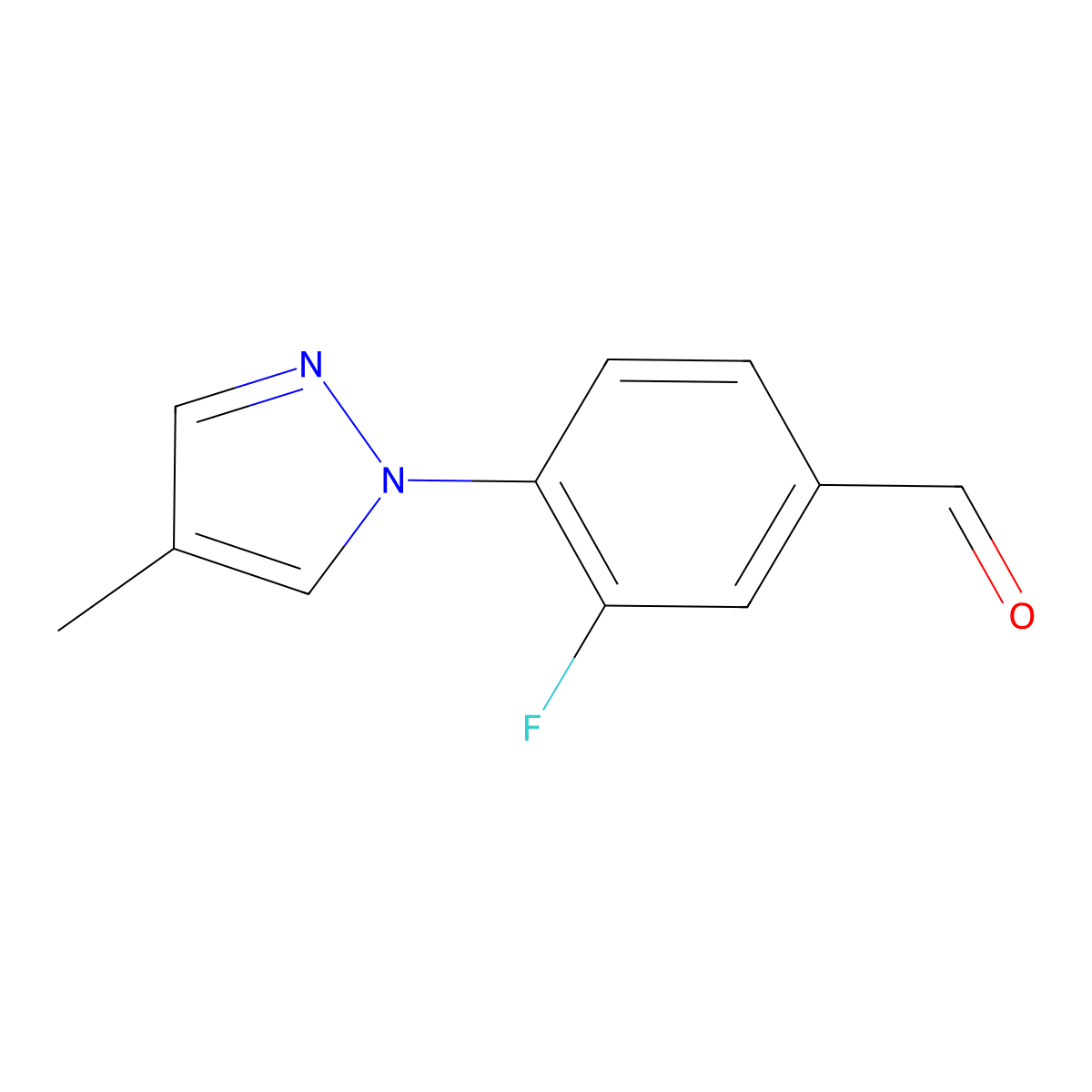 3-Fluoro-4-(4-methyl-1H-pyrazol-1-YL)benzaldehyde molecular structure, CAS 1178205-23-6
